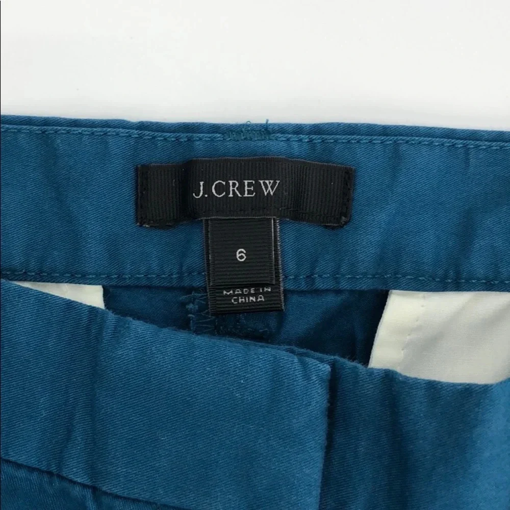 J crew teal shorts women’s 6 10 inch inseam.